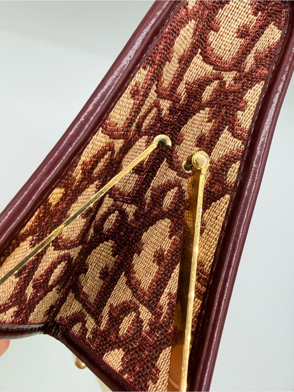 Vintage Burgundy Christian Dior Monogrammed Clutch - Picture 5 of 9